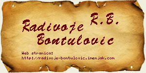 Radivoje Bontulović vizit kartica